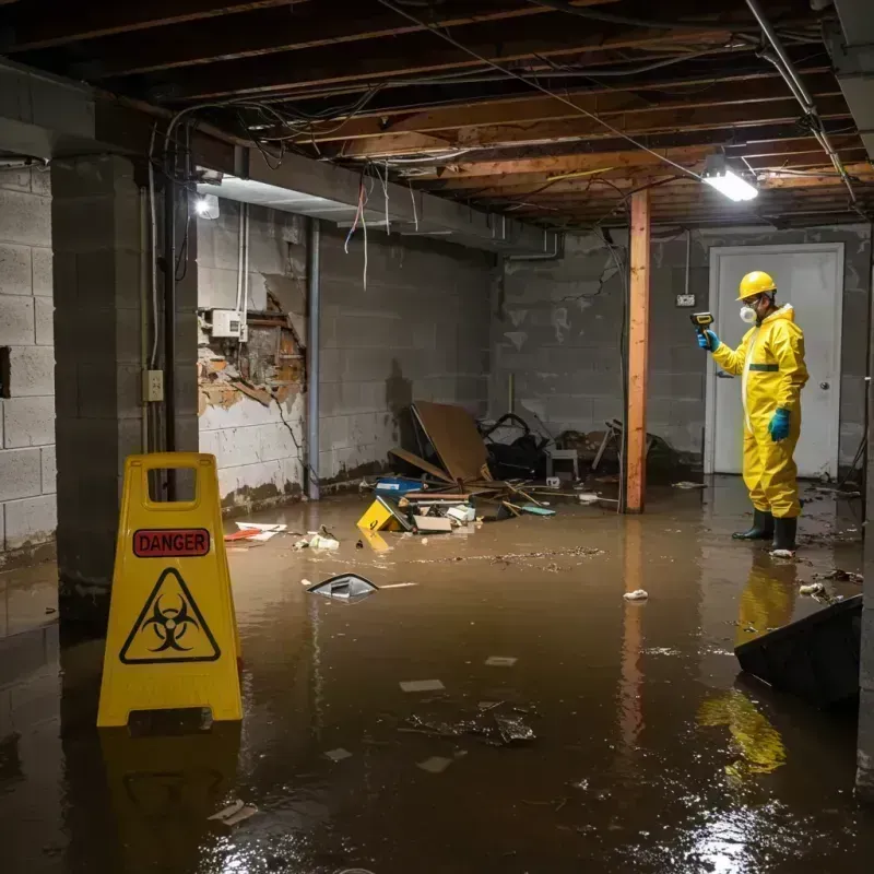 Flooded Basement Electrical Hazard in Forsyth, IL Property